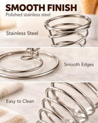 4 Pack Ice Cream Cone Holders, Stainless Steel Spiral Waffle Display Stands with Round Base for Sugar Cones, alternate view 5