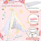 4 Pack Kids Sleepover Teepee Tent Set Air Mattresses, White in White, alternate view 4