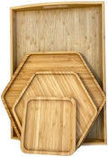 4 Pack Large Charcuterie Board Large One with Handle in 0.63"(1.6cm) Thick 1xhexagon 12.5"(32cm)+1xhexagon