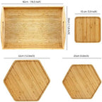 4 Pack Large Charcuterie Board Large One with Handle in 0.63"(1.6cm) Thick 1xhexagon 12.5"(32cm)+1xhexagon, alternate view 3