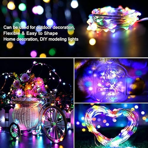 4 Pack LED Fairy Lights Battery Operated 20FT 60 LEDs Silver Wire String Lights Twinkle Lights Starry Fairy, alternate view 3
