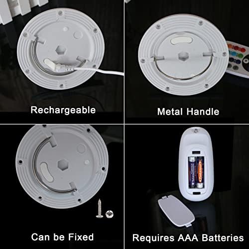 4 Pack LED Under Table Lights for Parties - RGB Event Lighting for Weddings Floor, Remote Control Uplighting for, alternate