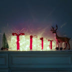 4 Pack Lighted Boxes Cool White Christmas Decorations, alternate view 2