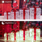 4 Pack Lighted Boxes Cool White Christmas Decorations, alternate view 3