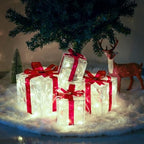 4 Pack Lighted Boxes Cool White Christmas Decorations, alternate view 5