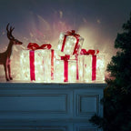 4 Pack Lighted Boxes Cool White Christmas Decorations, alternate view 6