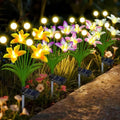 4 Pack Lily Flower Solar Garden Lights, Waterproof Solar Lights for Yard