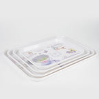 4-Pack Melamine Serving Trays Rectangle Floral Platter, Lavender in Lavender, alternate view 6