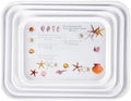 4-Pack Melamine Serving Trays Rectangle Floral Platter, Starfish in Starfish