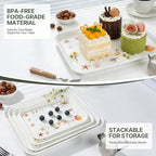 4-Pack Melamine Serving Trays Rectangle Floral Platter, Starfish in Starfish, alternate view 4