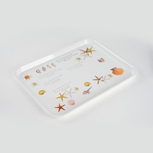 4-Pack Melamine Serving Trays Rectangle Floral Platter, Starfish in Starfish, alternate view 6