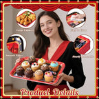 4 Pack Movie Night Melamine Serving Trays, 13 x 10 Inch Rectangular Cinema Snack Platters with Popcorn & Film, alternate view