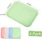 4 Pack Multicolo Plastic Serving Trays for Party Serving Food - Rectangular, 8.66 by 12 in, Heavy Duty Dessert, alternate
