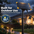 4 Pack Outdoor String Light Poles with Solar Panel & 590 Inch LED String Lights, Heavy Duty Metal Light Pole for, alternate