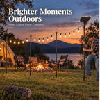 4 Pack Outdoor String Light Poles with Solar Panel & 590 Inch LED String Lights, Heavy Duty Metal Light Pole for, alternate
