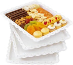 4 Pack Plastic Serving Tray for Party, 14.5 x 9.4 Inch Heavy Duty Platters for Party Buffet Wedding in 14.5 x