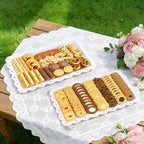 4 Pack Plastic Serving Tray for Party, 14.5 x 9.4 Inch Heavy Duty Platters for Party Buffet Wedding in 14.5 x, alternate view