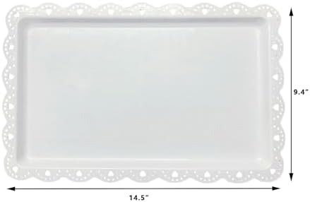 4 Pack Plastic Serving Tray for Party, 14.5 x 9.4 Inch Heavy Duty Platters for Party Buffet Wedding in 14.5 x, alternate view