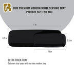 4 Pack Plastic Serving Trays for Party - Black Serving Tray 17 by 6.5 in - Heavy Duty Dessert Trays for Food, alternate view