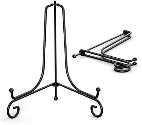 4 Pack Plate Stands for Display - 10 Inch Plate Holder Display Stand + Metal Easel Stand for Picture Frame