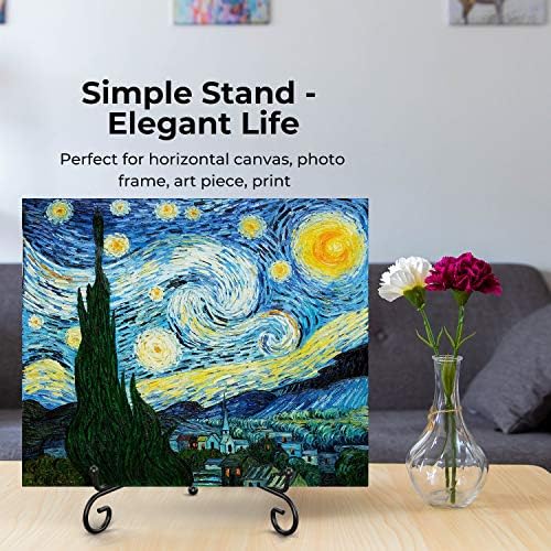 4 Pack Plate Stands for Display - 10 Inch Plate Holder Display Stand + Metal Easel Stand for Picture Frame, alternate view 3
