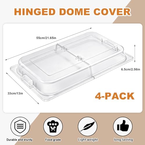 4 Pack Polycarbonate Hinged Dome Cover with Handle, alternate view 2