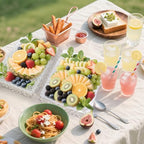4-Pack Premium Acrylic Serving Trays - 15x11 Extra Thick Reusable Platters - Shatterproof Ice-Pattern Food Trays, alternate