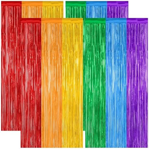 4 Pack Rainbow Kindergarten Foil Curtain Streamer Decorations