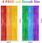 4 Pack Rainbow Kindergarten Foil Curtain Streamer Decorations, alternate view 2