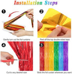 4 Pack Rainbow Kindergarten Foil Curtain Streamer Decorations, alternate view 3