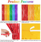 4 Pack Rainbow Kindergarten Foil Curtain Streamer Decorations, alternate view 4