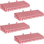 4 Pack Red Gingham Cardboard Circus Awning, 3D Paper Awning Decor