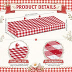 4 Pack Red Gingham Cardboard Circus Awning, 3D Paper Awning Decor, alternate view 2