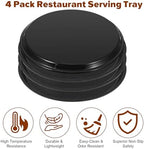 4 Pack Restaurant Serving Tray, 11 Inch Round Plastic Food Service Tray with Non-Slip Surface & Raised Edges for, alternate