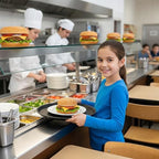4 Pack Restaurant Serving Tray, 11 Inch Round Plastic Food Service Tray with Non-Slip Surface & Raised Edges for, alternate