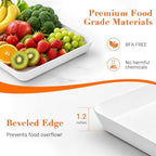 4-Pack Reusable Plastic Serving Trays for Snacks, Fruit and Parties in White, alternate view 4