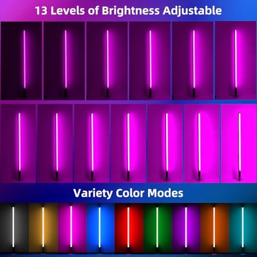 4 Pack RGB Tube Light 4ft 5000mAh Rechargeable Battery 10W LED Video Light with Tripod, 13-Level Brightness, 500, alternate