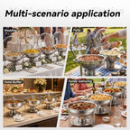 4 Pack Round Chafing Dishes for Buffet 5 QT Food Warmers, alternate view 5