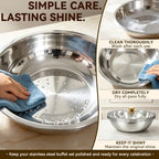 4 Pack Round Large Chafing Dishes for Buffet with Clear Glass Lids, 6QT, alternate view 7