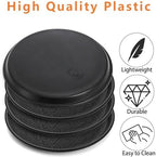 4 Pack Round Restaurant Serving Tray, 14 Inch Black Plastic Server Tray Non-Slip Food Serving Platter for, alternate view 4