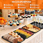 4-Pack Serving Tray Set, Reusable Plastic Serving Platter for Party Supplies, Entertaining, Grilling, alternate view 6