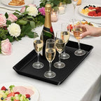 4-Pack Serving Tray Set, Reusable Plastic Serving Platter for Party Supplies, Entertaining, Grilling, alternate view 7