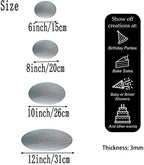 4 Pack Silver Cake Boards Round Cake Circles 6, 8, 10, 12 Inch in Silver, alternate view 3