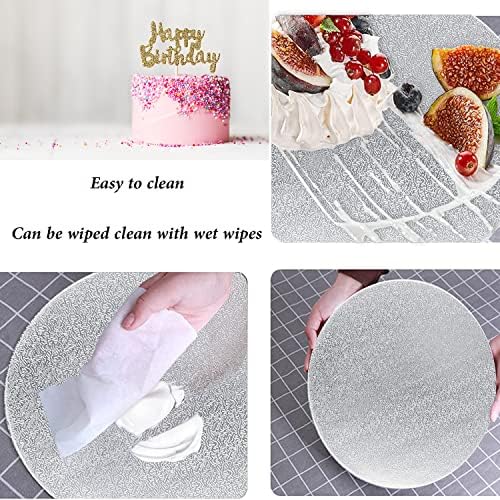 4 Pack Silver Cake Boards Round Cake Circles 6, 8, 10, 12 Inch in Silver, alternate view 5
