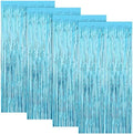 4 Pack Sky Blue Foil Backdrop, Oktoberfest Summer Birthday Party Decor in 3.28 x 6.56 FT in Skyblue