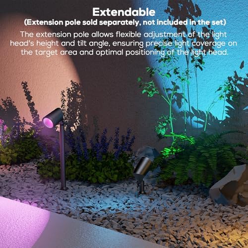 4 Pack Smart RGBW Landscape Lights, Color Changing Spot Lights, alternate view 7