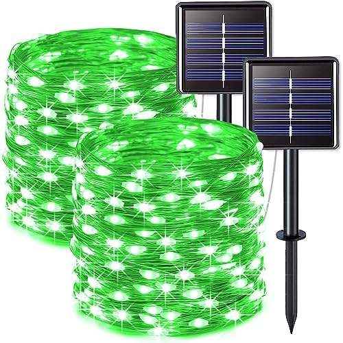 4 Pack Solar Fairy Lights, 100 LED 33FT Green Halloween Lights