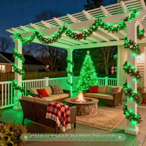 4 Pack Solar Fairy Lights, 100 LED 33FT Green Halloween Lights, alternate view 6
