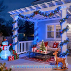 4 Pack Solar Fairy Lights, 33ft 100 LED Solar String Lights, Blue in Blue, alternate view 3