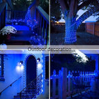 4 Pack Solar Fairy Lights, 33ft 100 LED Solar String Lights, Blue in Blue, alternate view 6